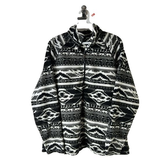 Eddie Bauer Navajo Southwestern Print Fleece 1/2 Zip Sweater - Picture 1 of 6
